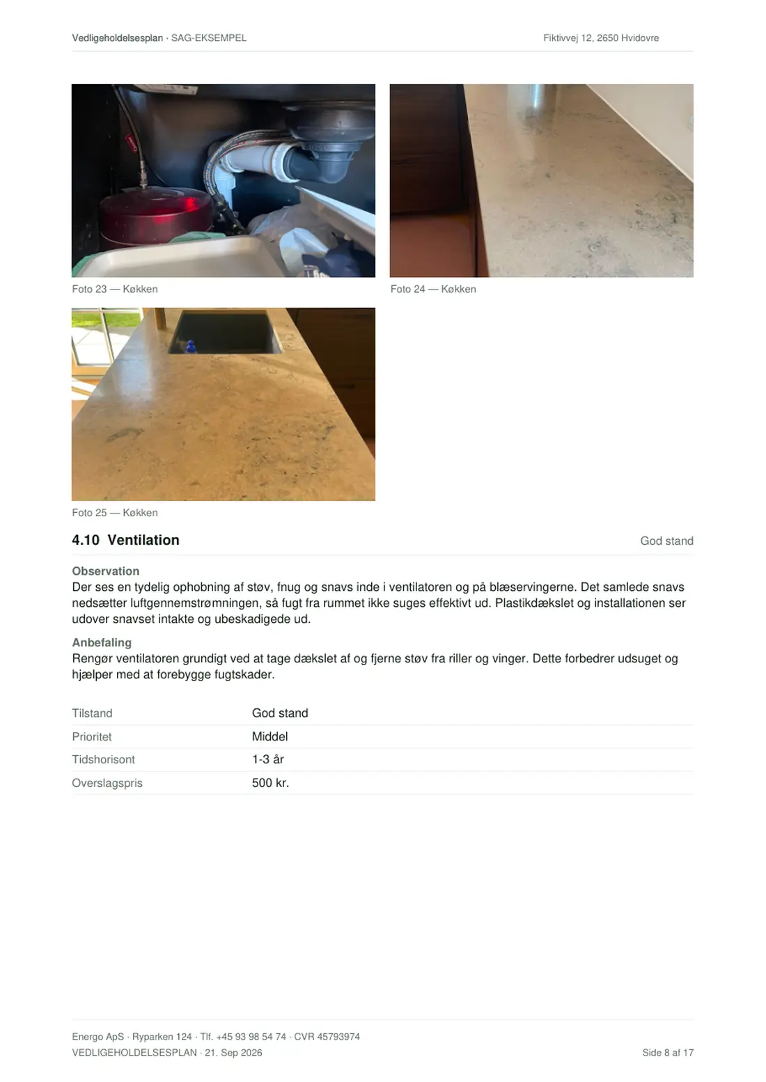 Eksempel på vedligeholdelsesplan, side 9 af 18