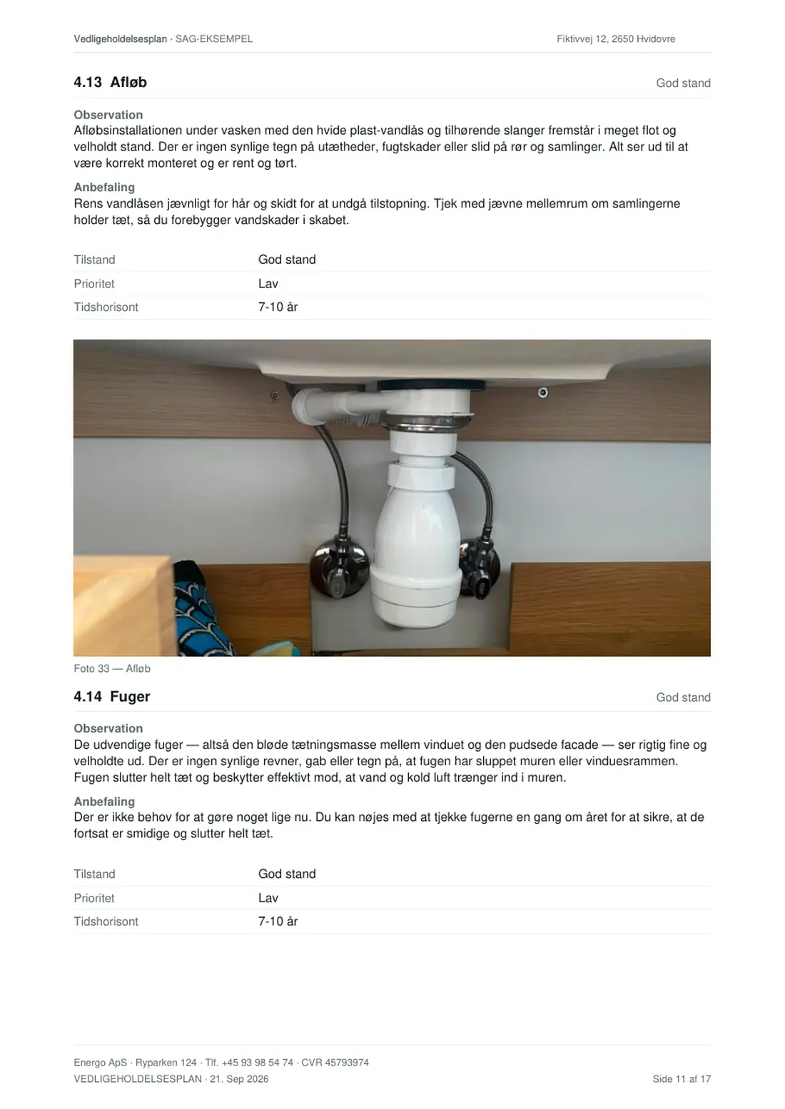 Eksempel på vedligeholdelsesplan, side 12 af 18
