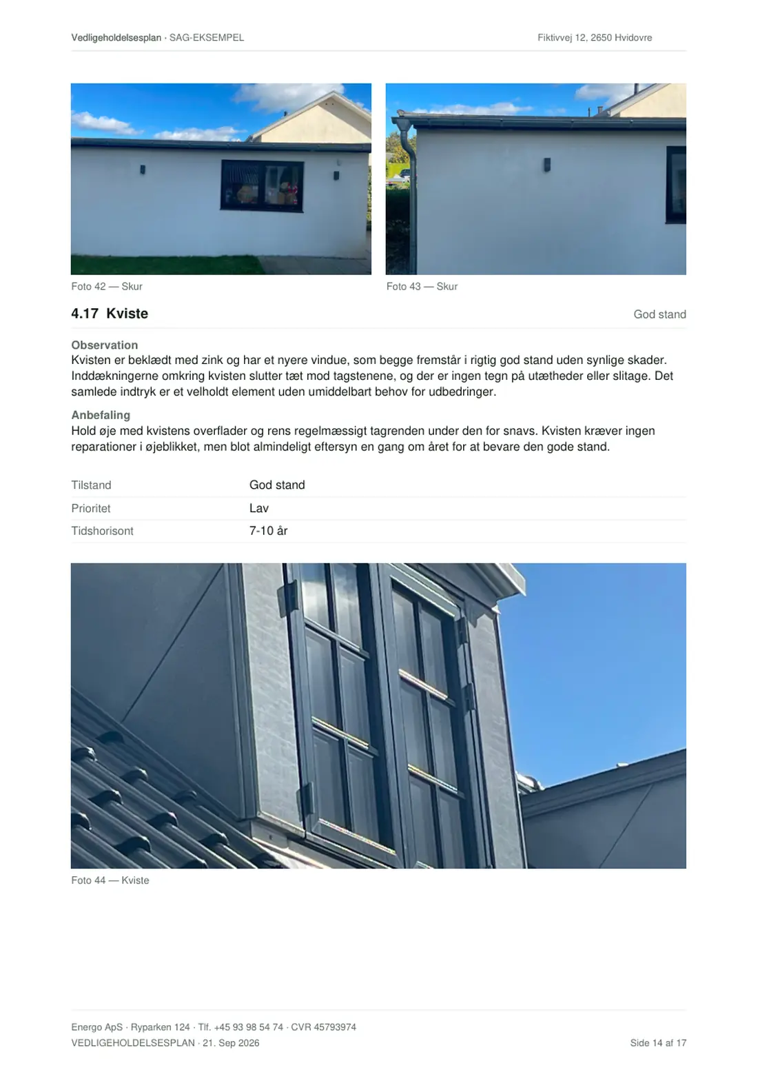 Eksempel på vedligeholdelsesplan, side 15 af 18