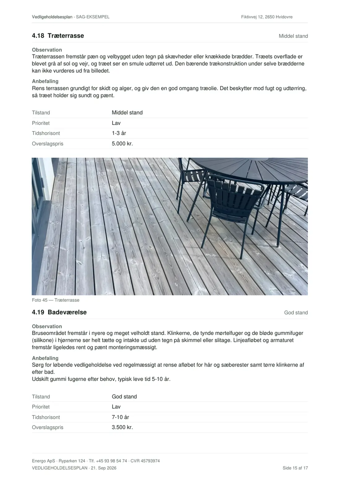 Eksempel på vedligeholdelsesplan, side 16 af 18