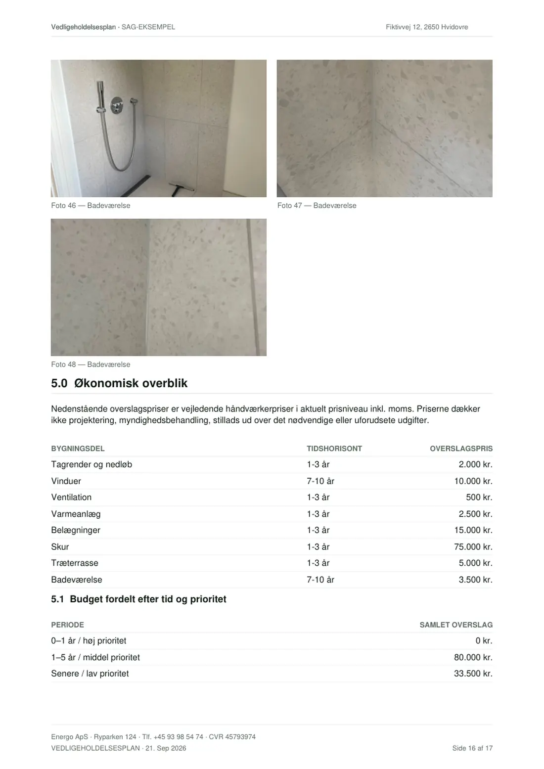 Eksempel på vedligeholdelsesplan, side 17 af 18